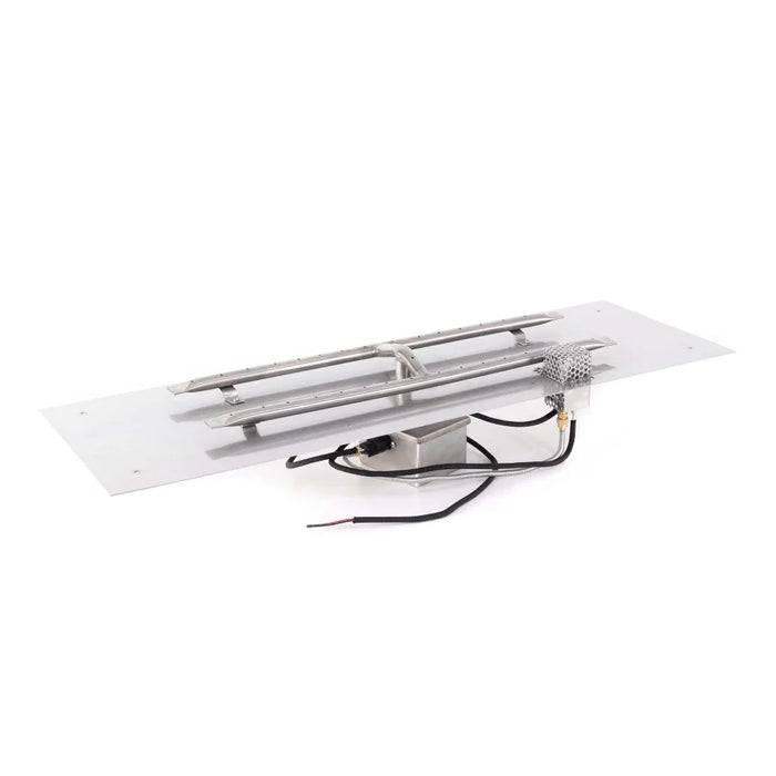 The Outdoor Plus 48" x 12" Rectangle Flat Pan & 42" x 6" Stainless Steel 'H' Burner