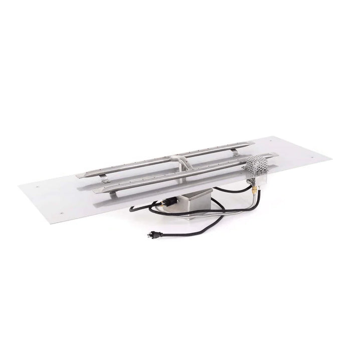 The Outdoor Plus 48" x 12" Rectangle Flat Pan & 42" x 6" Stainless Steel 'H' Burner