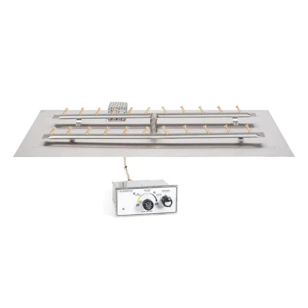 The Outdoor Plus 12" x 48" Rectangular Flat Pan and 6" x 42" Stainless Steel Bullet 'H' Burner