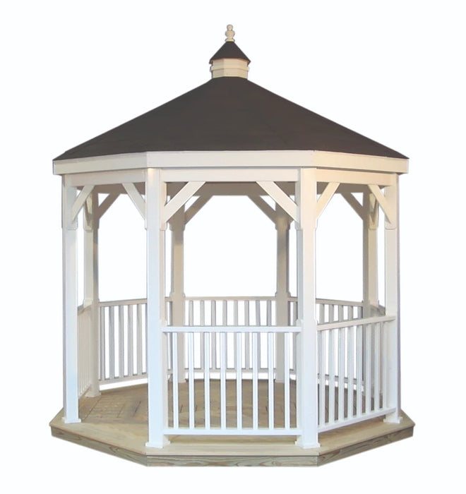 Amish Country Gazebos 10 Foot Vinyl Gazebo-In-A-Box with Floor