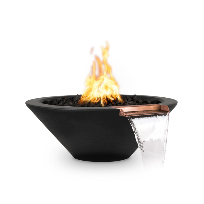 The Outdoor Plus Round Cazo Fire & Water Bowl GFRC Concrete - Black