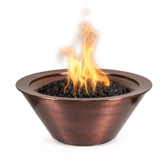 The Outdoor Plus Round Cazo Hammered Copper Fire Bowl