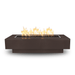 Copper Vein Rectangular Coronado Fire Pit Powder Coated Metal, lit in white background