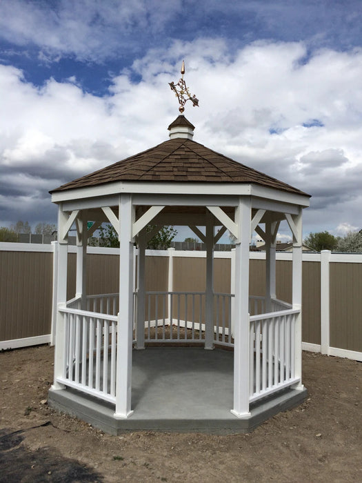 Amish Country Gazebos 10 Foot Vinyl Gazebo-In-A-Box with Floor