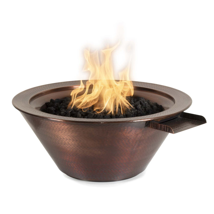 The Outdoor Plus Round Cazo Hammered Copper Fire & Water Bowl