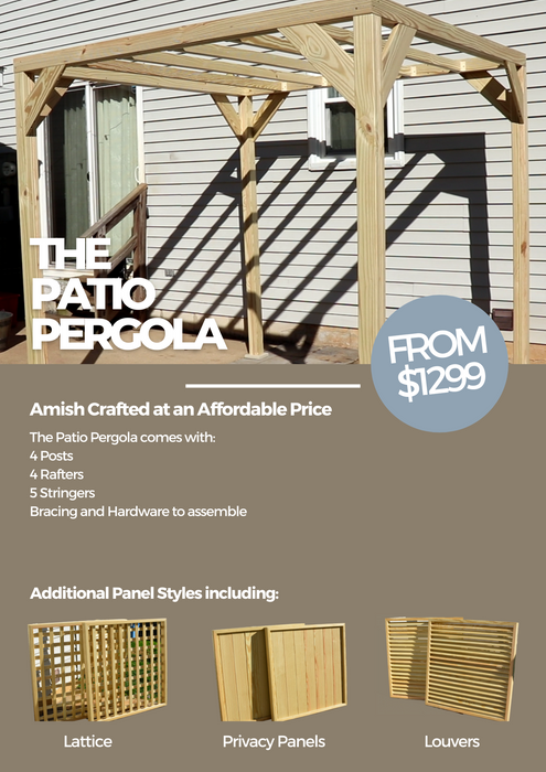 Amish Country Gazebos Patio Pergola Louvers - ADD-ON Only