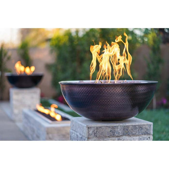 The Outdoor Plus 27" Round Sedona Hammered Copper Fire Bowl