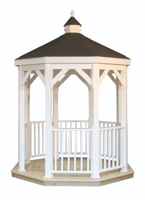 Amish Country Gazebos 8 Foot Vinyl Gazebo-In-A-Box with Floor