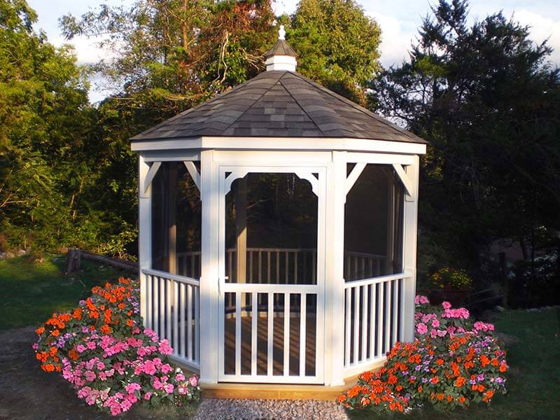 Amish Country Gazebos 10 Foot Vinyl Gazebo-In-A-Box with Floor