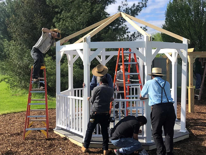 Amish Country Gazebos 10 Foot Vinyl Gazebo-In-A-Box with Floor