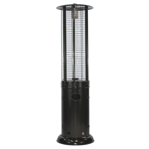 llipse Flame Patio Heater - Black with Clear Glass - Full View