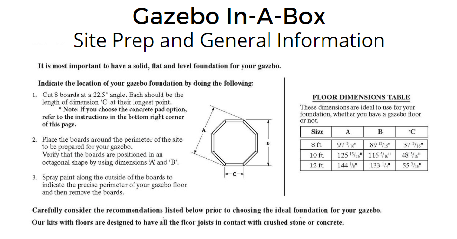 Amish Country Gazebos 8 Foot Vinyl Gazebo-In-A-Box with Floor