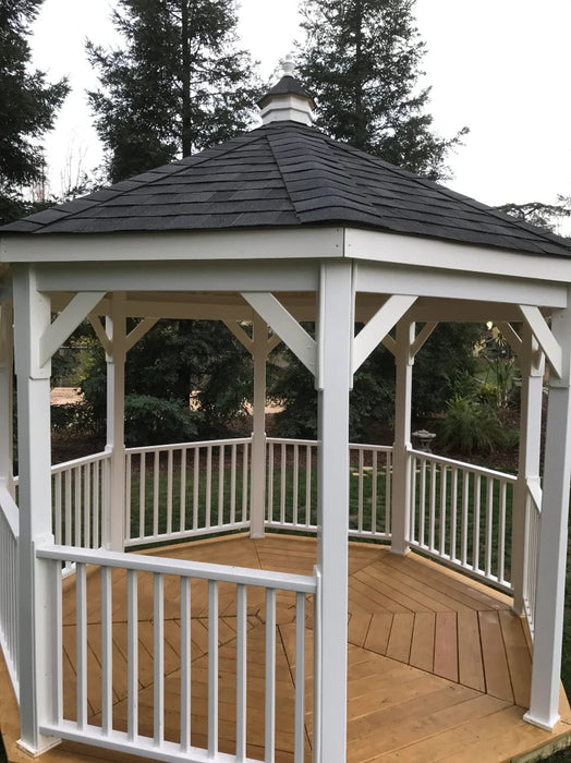 Amish Country Gazebos 12 Foot Vinyl Gazebo-In-A-Box with Floor